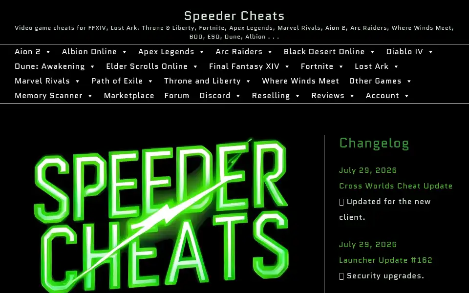 Screenshot of speedercheats.vip
