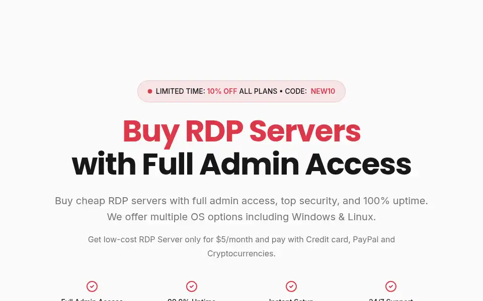 Screenshot of speedrdp.com