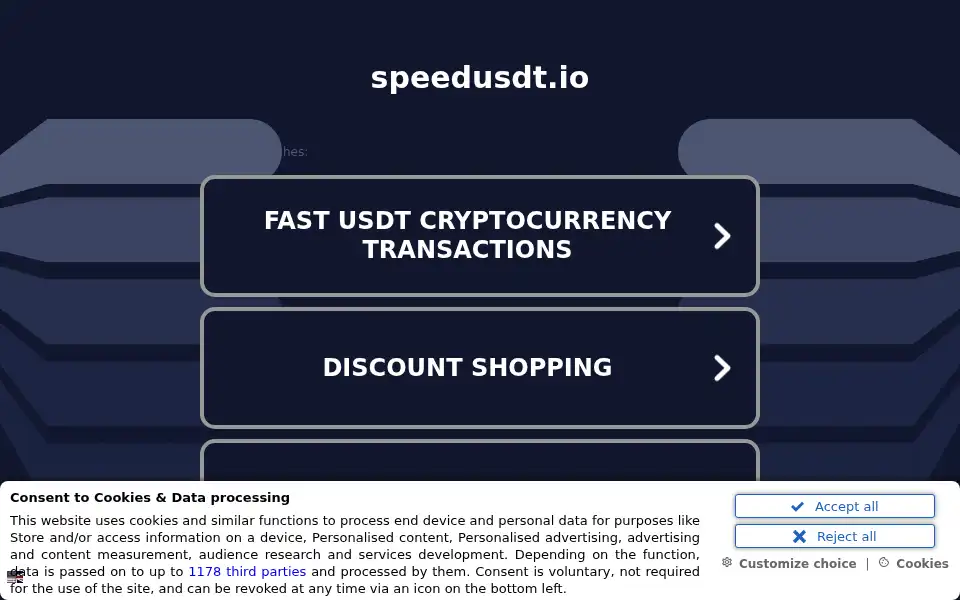 Screenshot of speedusdt.io