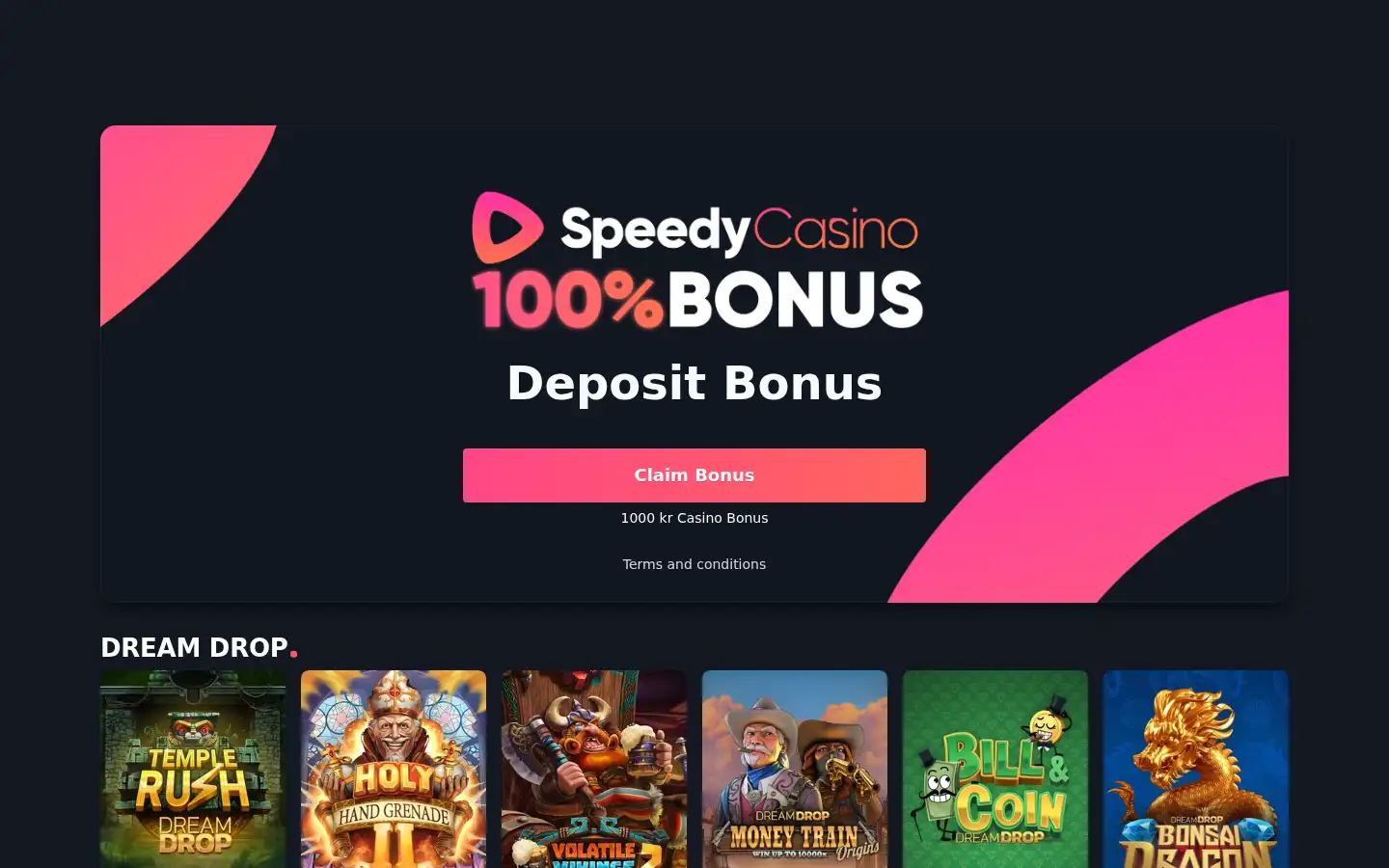 Screenshot of speedycasino.com