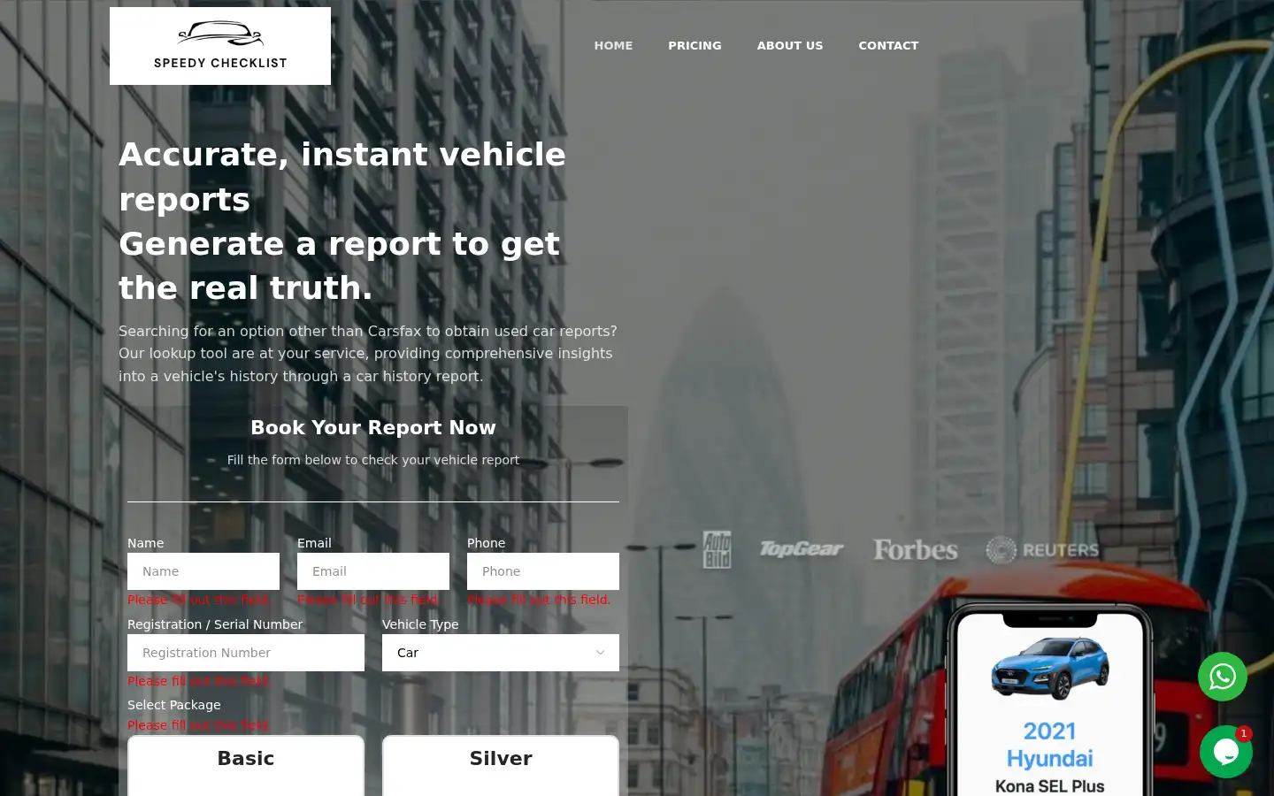 Screenshot of speedychecklist.co.uk