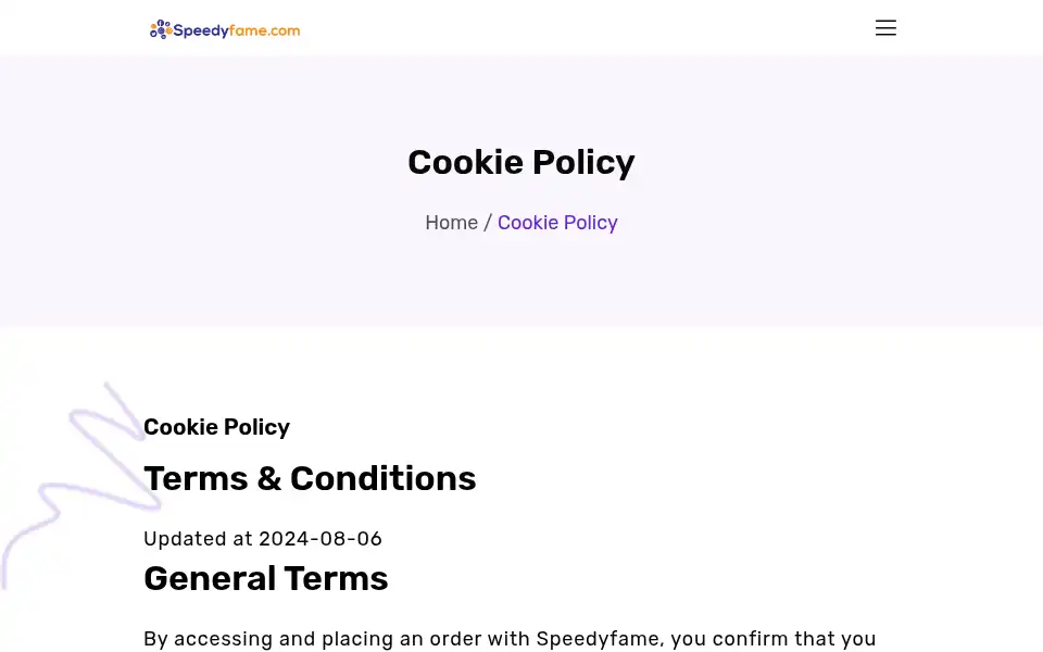 Screenshot of speedyfame.com