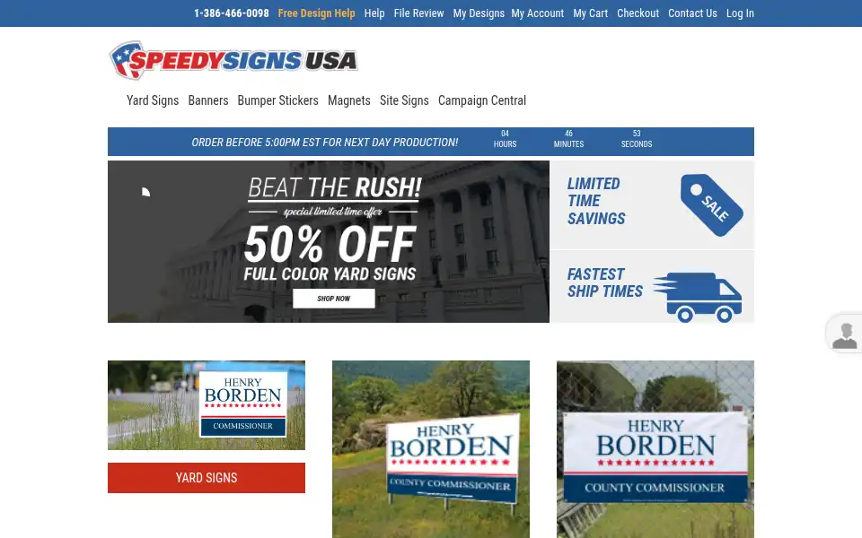 Screenshot of speedysignsusa.com