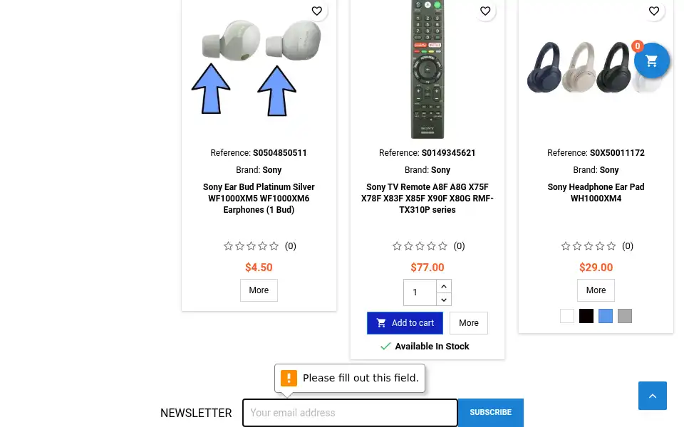 Screenshot of speedyspares.com
