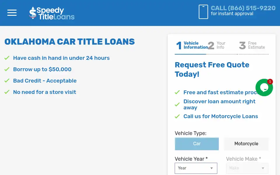 Screenshot of speedytitleloans.net