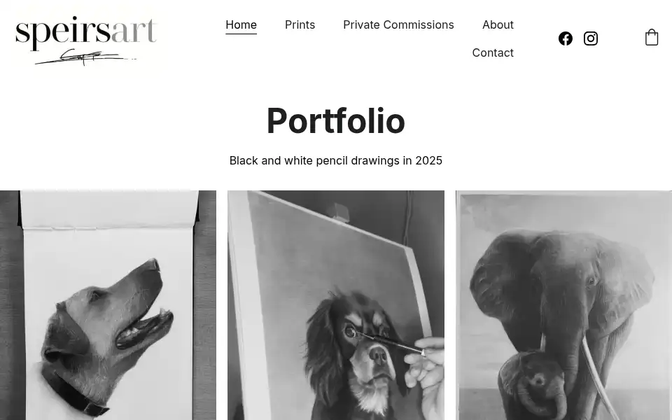 Screenshot of speirsart.co.uk