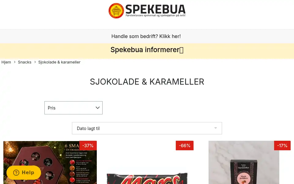 Screenshot of spekebua.no
