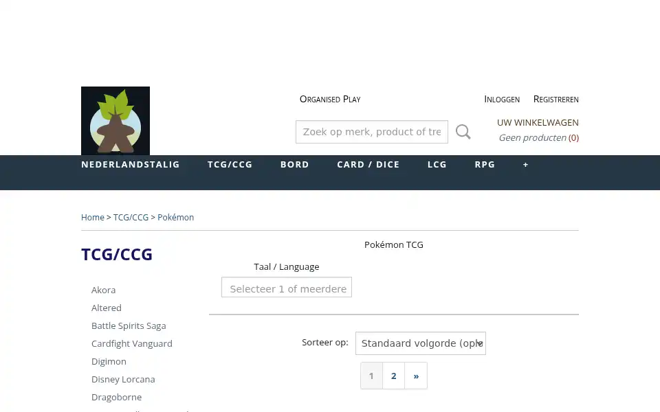 Screenshot of spellenboom.be