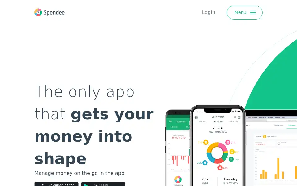 Screenshot of spendee.com