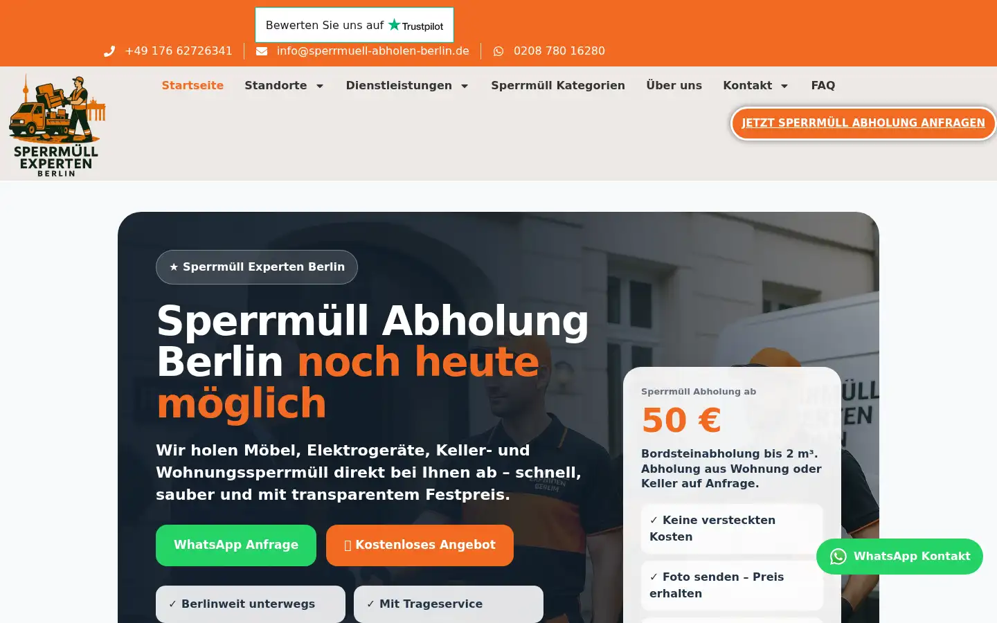 Screenshot of sperrmuell-abholen-berlin.de