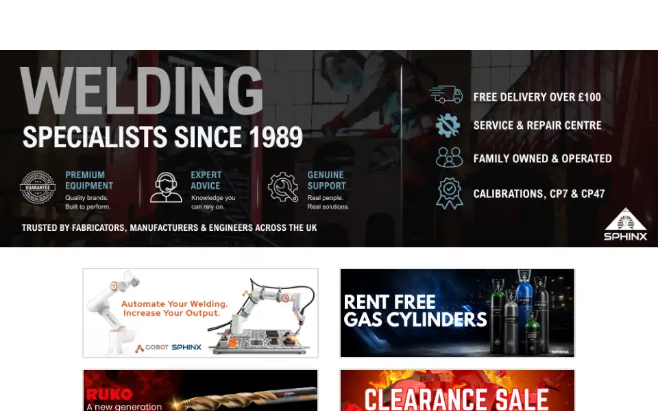 Screenshot of sphinxindustrial.co.uk