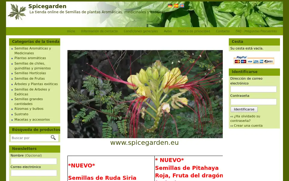 Screenshot of spicegarden.eu