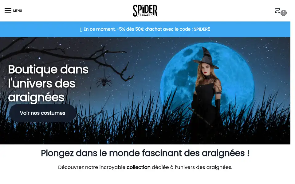 Screenshot of spider-shop.fr