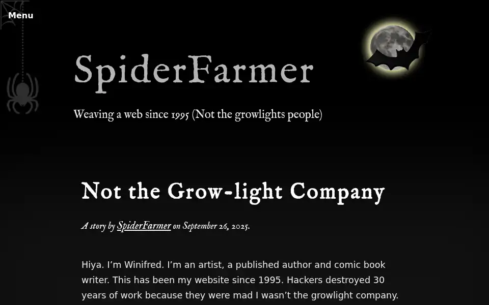 Screenshot of spiderfarmer.com