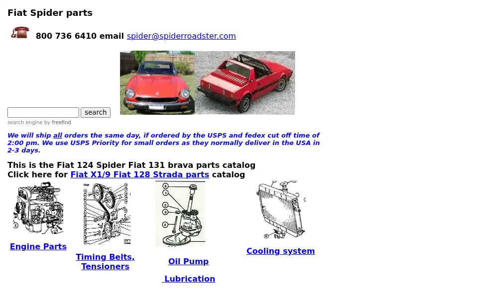 Screenshot of spiderroadster.com
