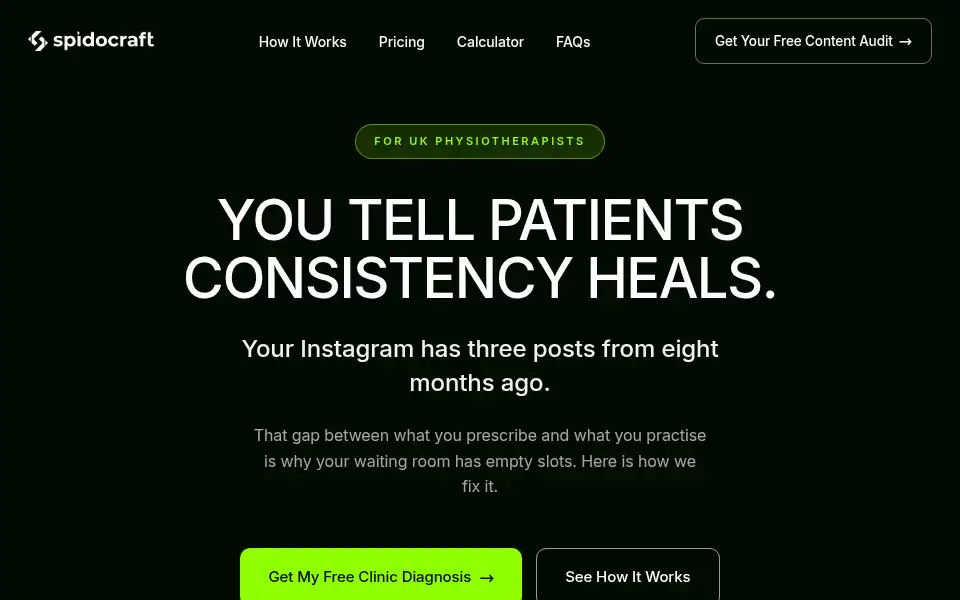 Screenshot of spidocraft.com