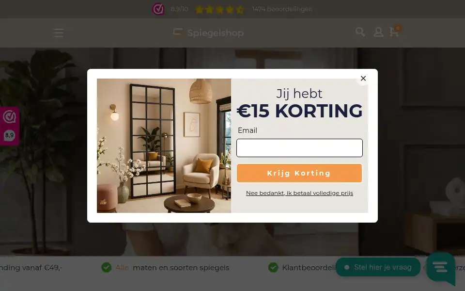 Screenshot of spiegelshop.nl