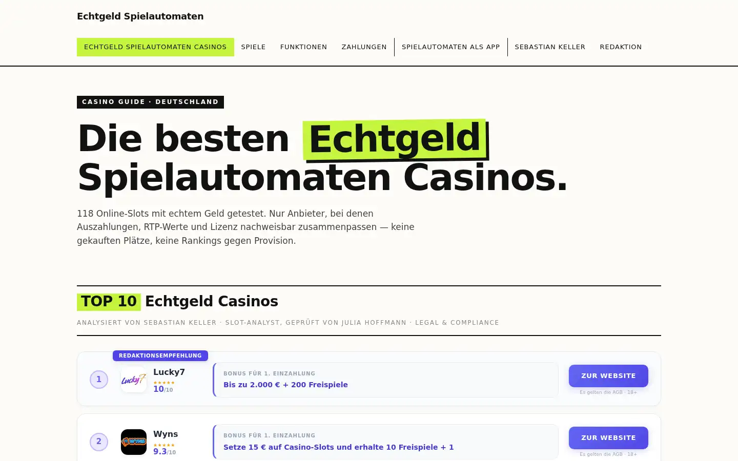 Screenshot of spielautomatenechtgeld.com