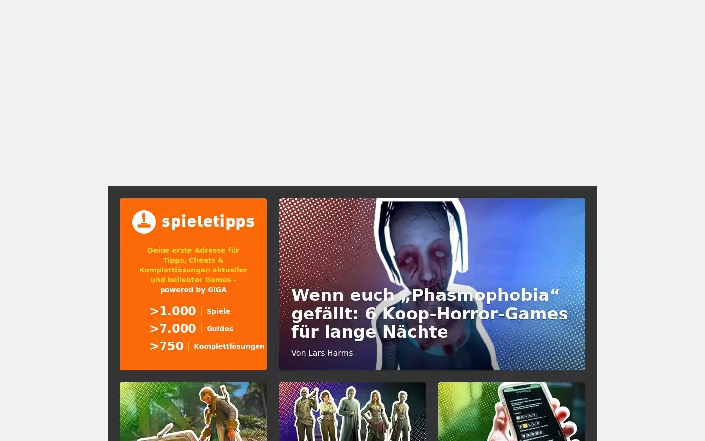 Screenshot of spieletipps.de