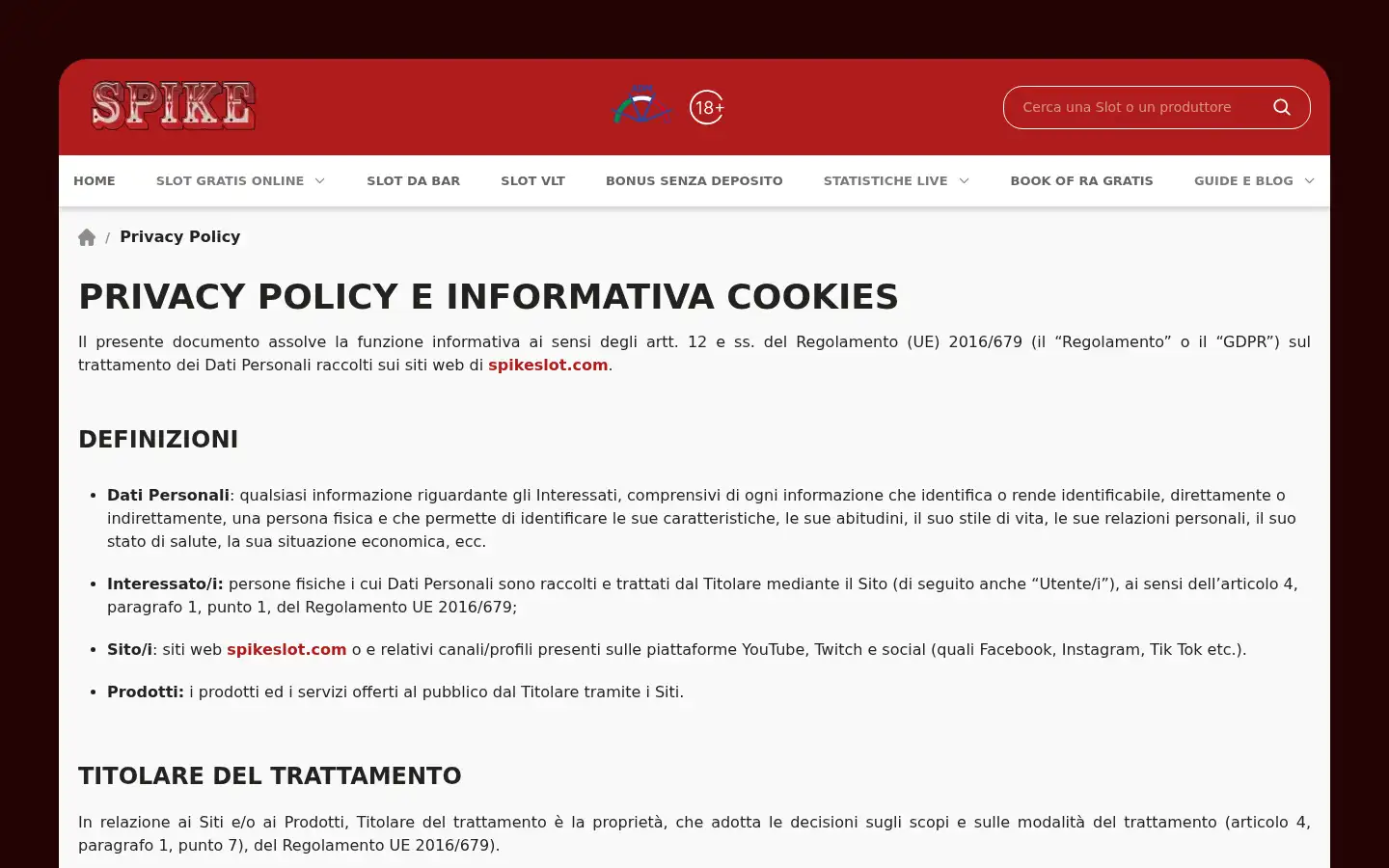 Screenshot of spikeslot.com