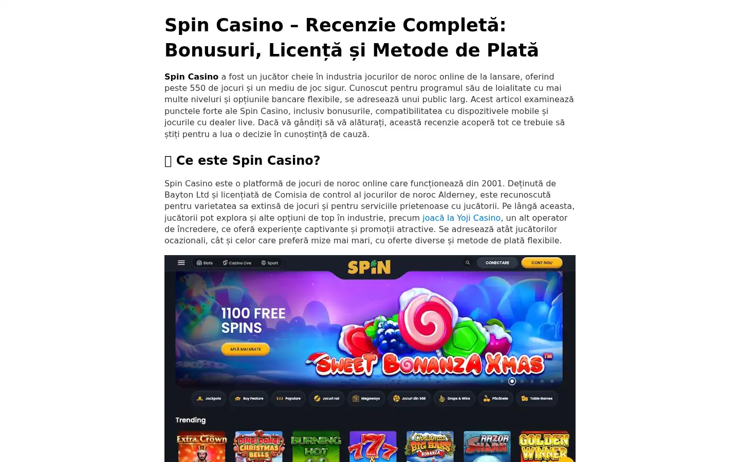 Screenshot of spin-casino.ro