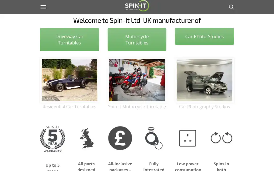 Screenshot of spin-it.co.uk