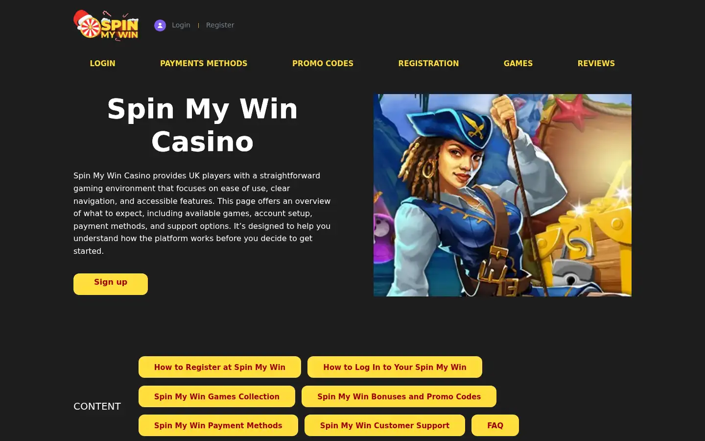 Screenshot of spin-my-win-casino.com