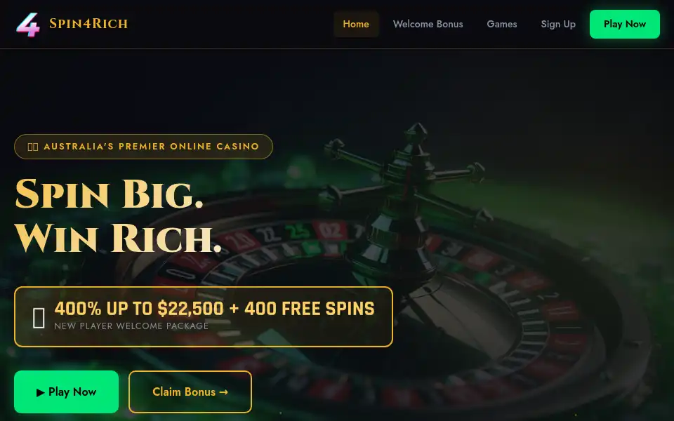 Screenshot of spin4rich.org