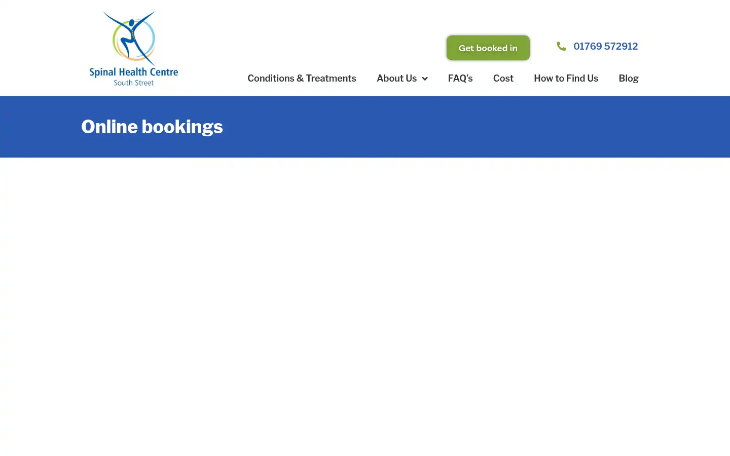 Screenshot of spinalhealthsouthwest.co.uk