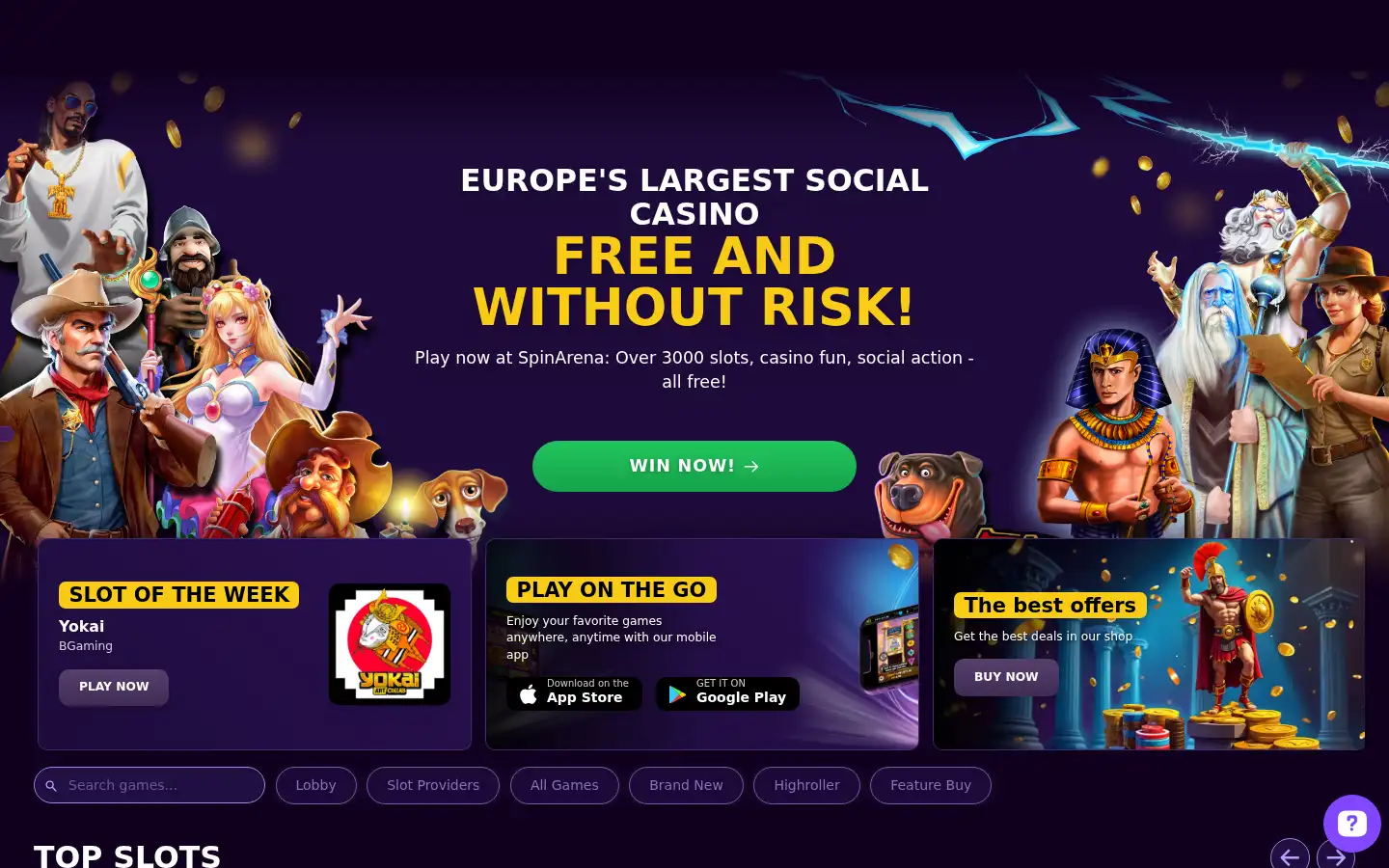 Screenshot of spinarena.net