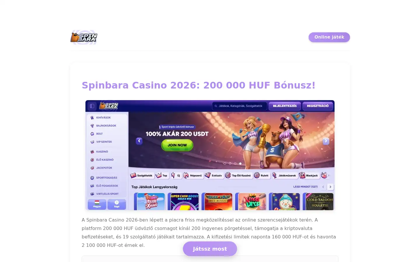 Screenshot of spinbara.co.hu