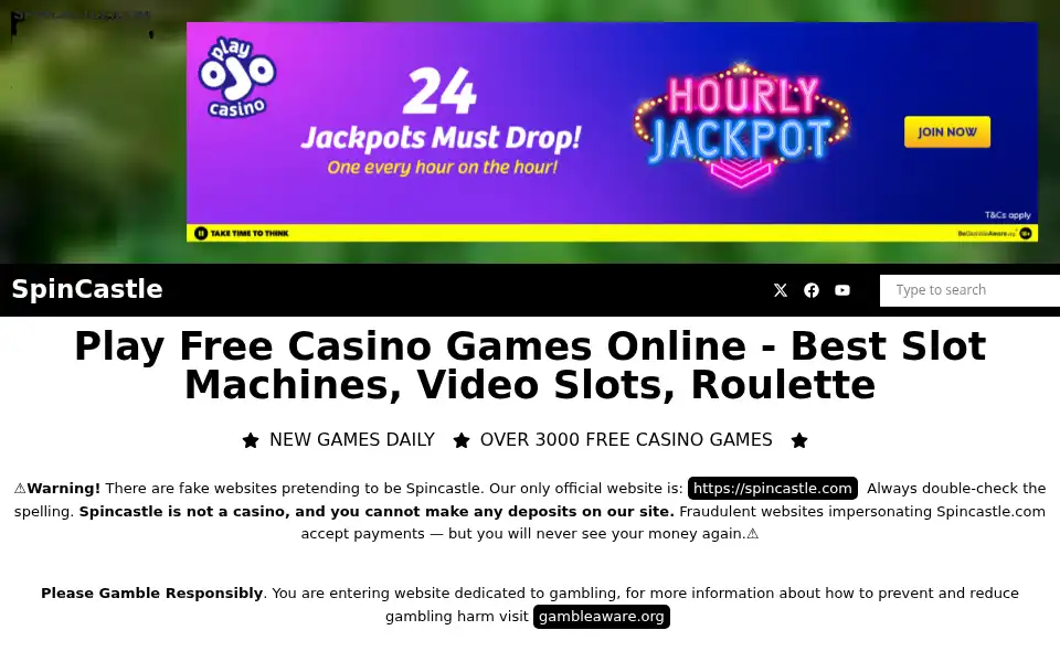 Screenshot of spincastle.com