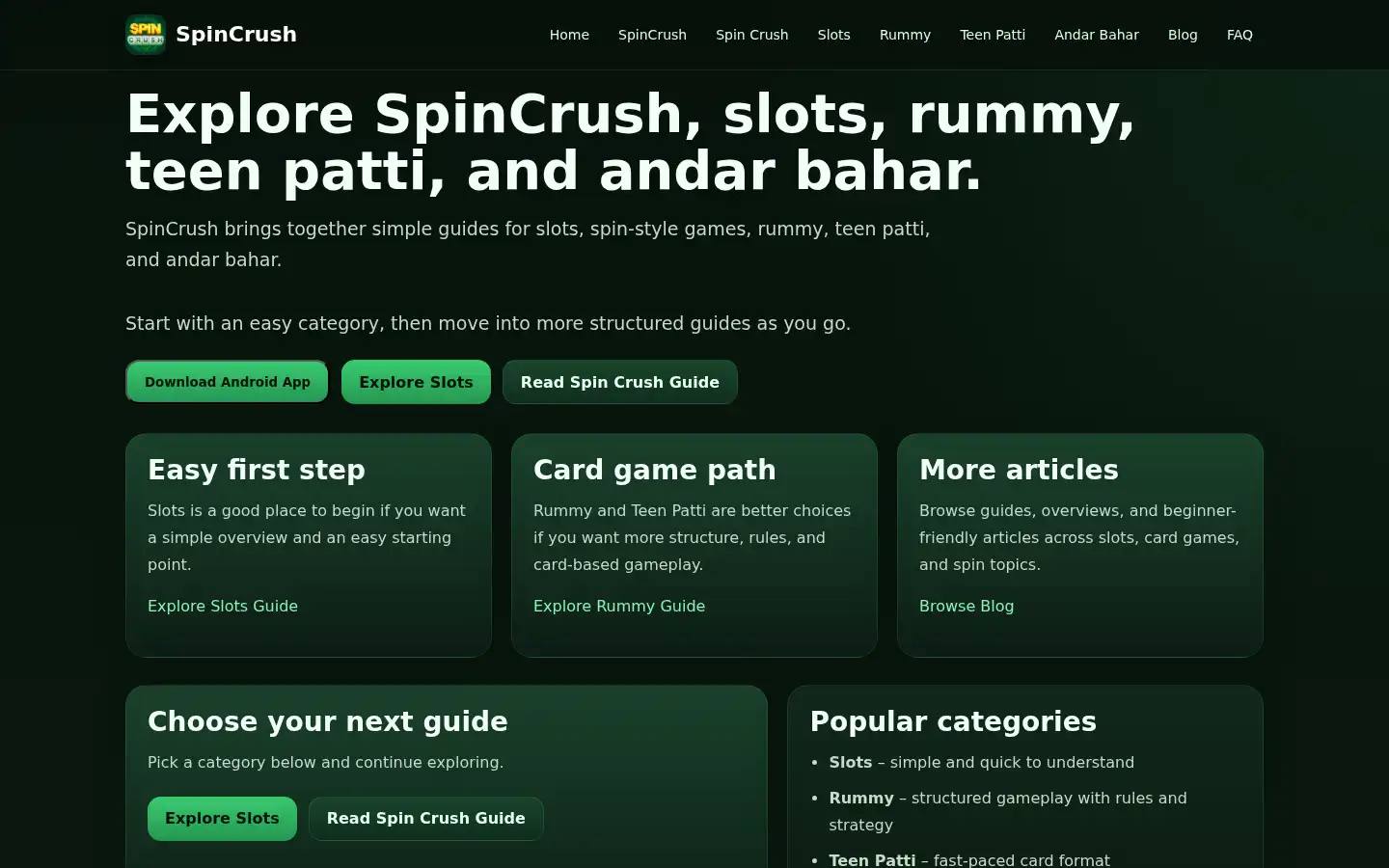 Screenshot of spincrush.net