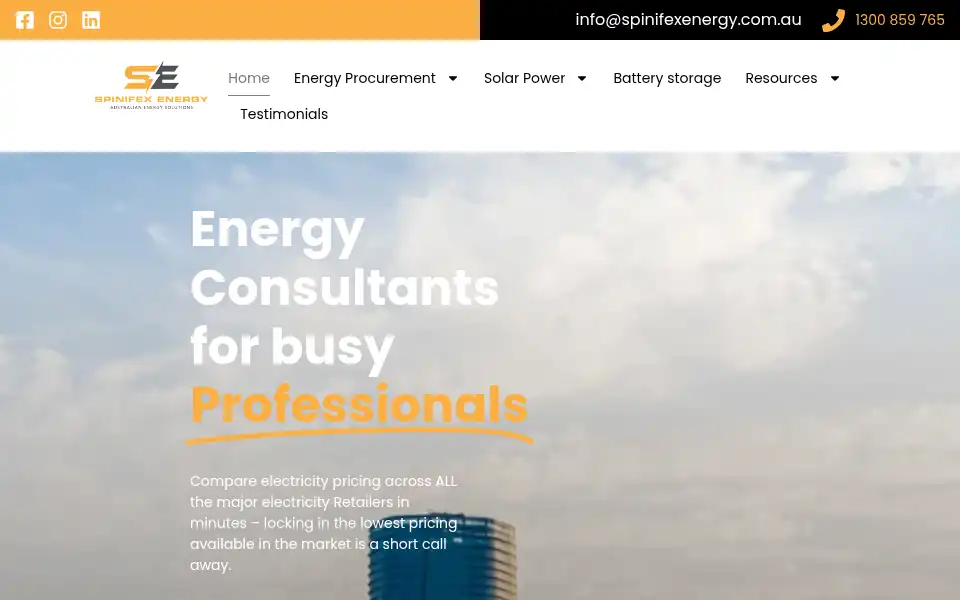 Screenshot of spinifexenergy.com.au