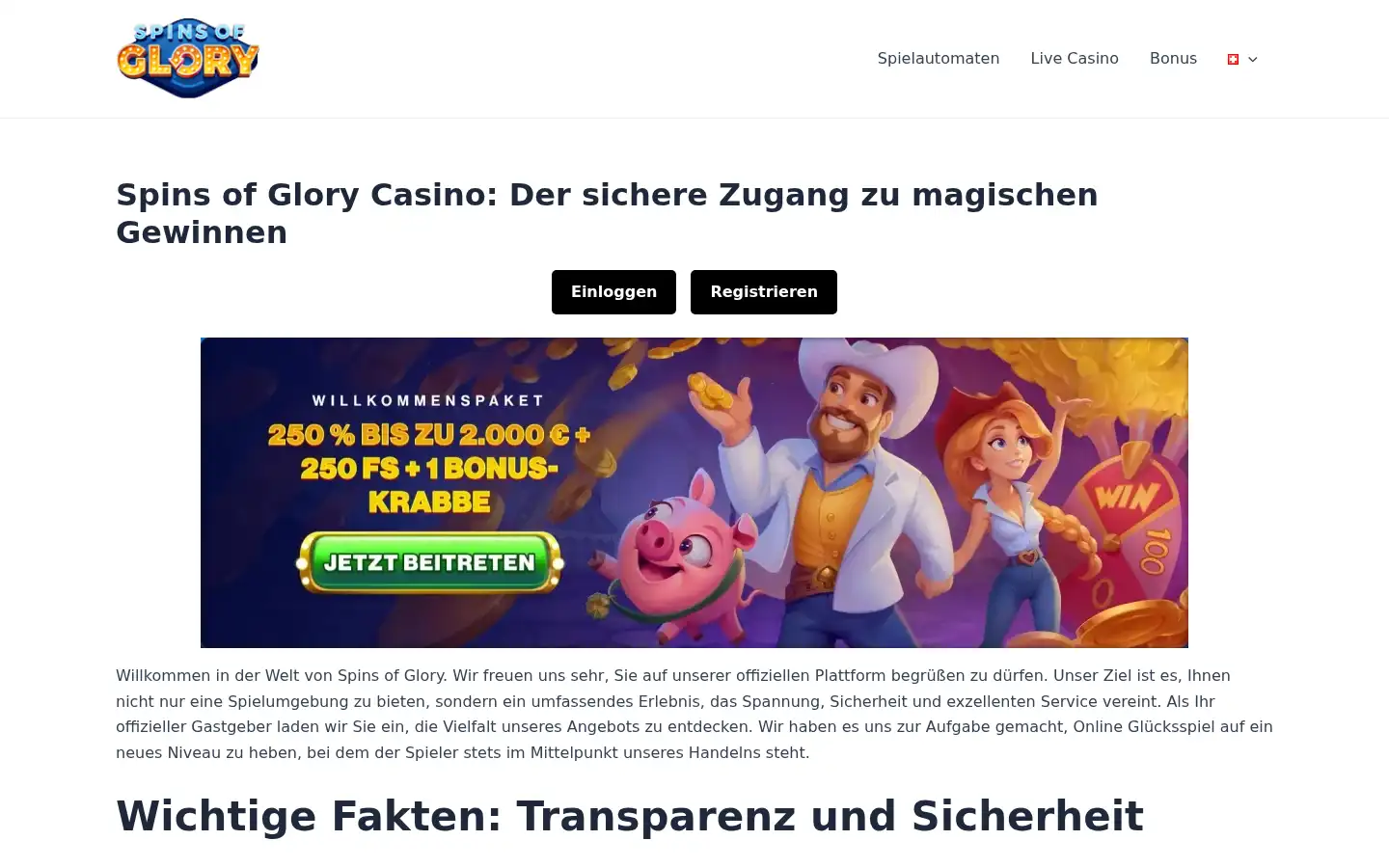 Screenshot of spins-of-glory-ch.com