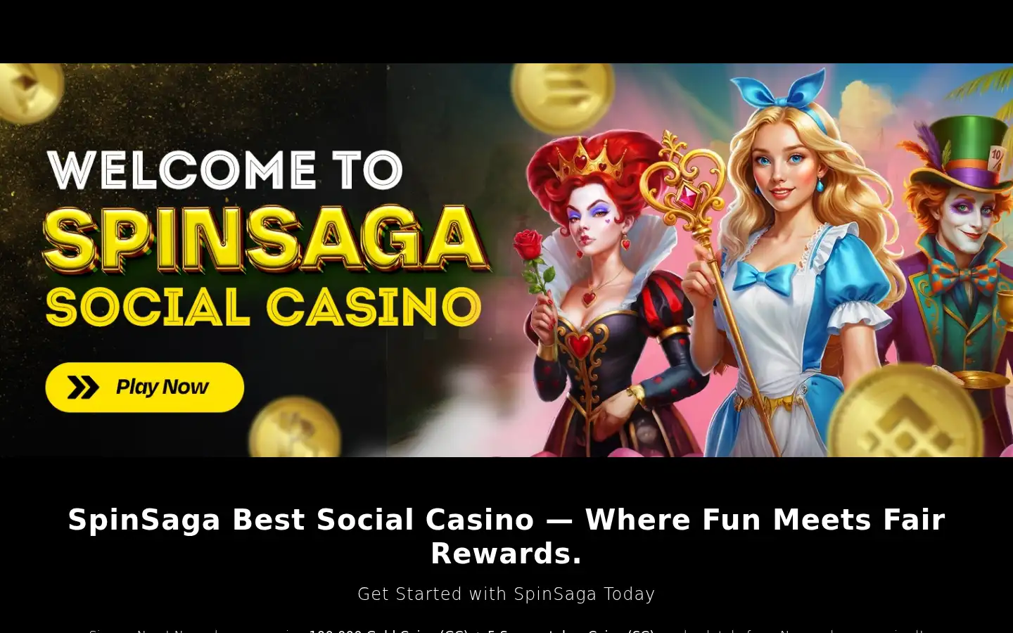 Screenshot of spinsagacasino.com