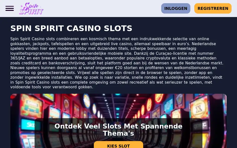 Screenshot of spinspirit.nl