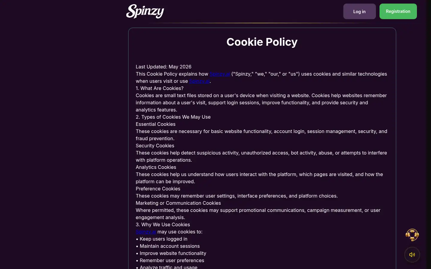 Screenshot of spinzy.ai