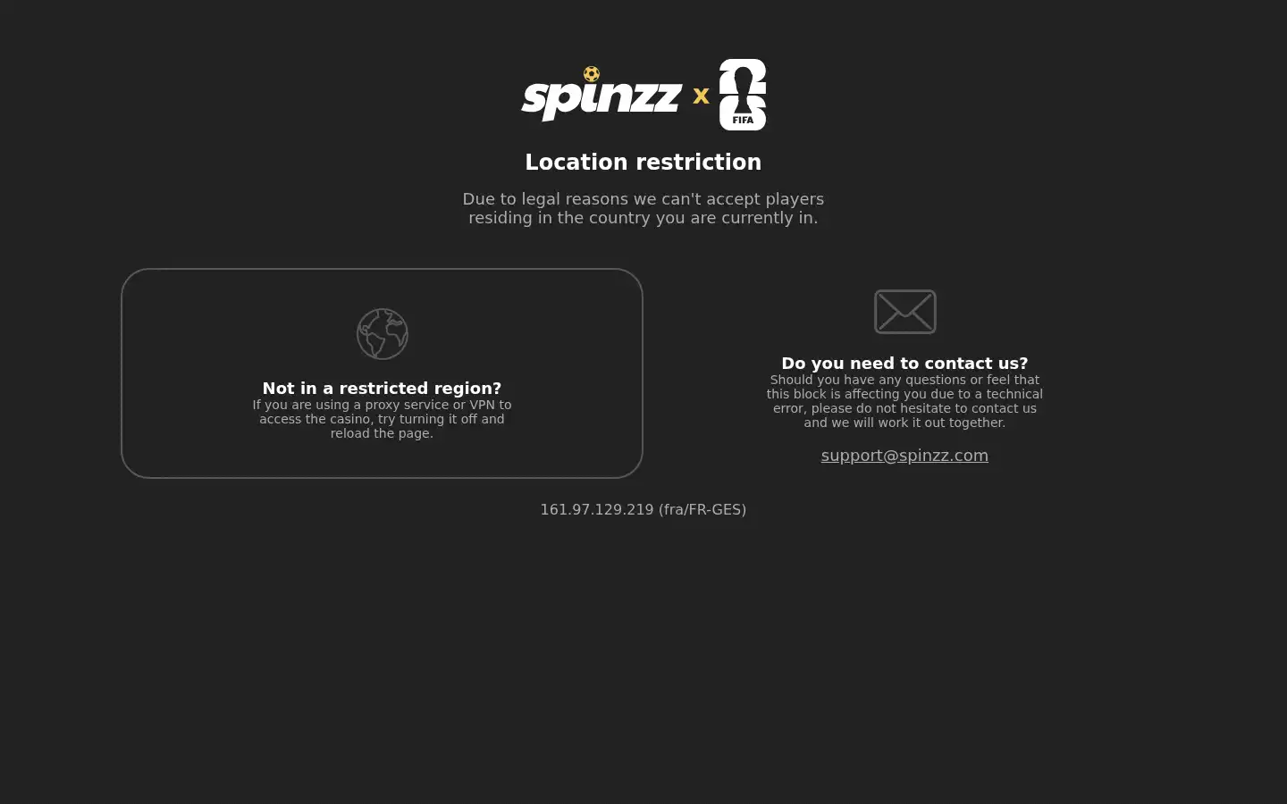 Screenshot of spinzz88.com
