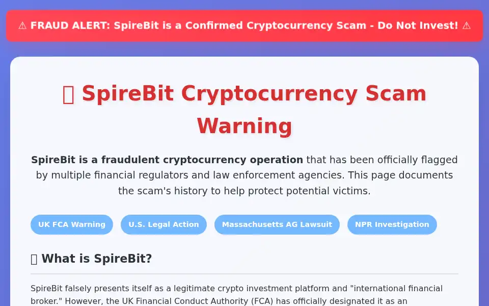 Screenshot of spirebit.com