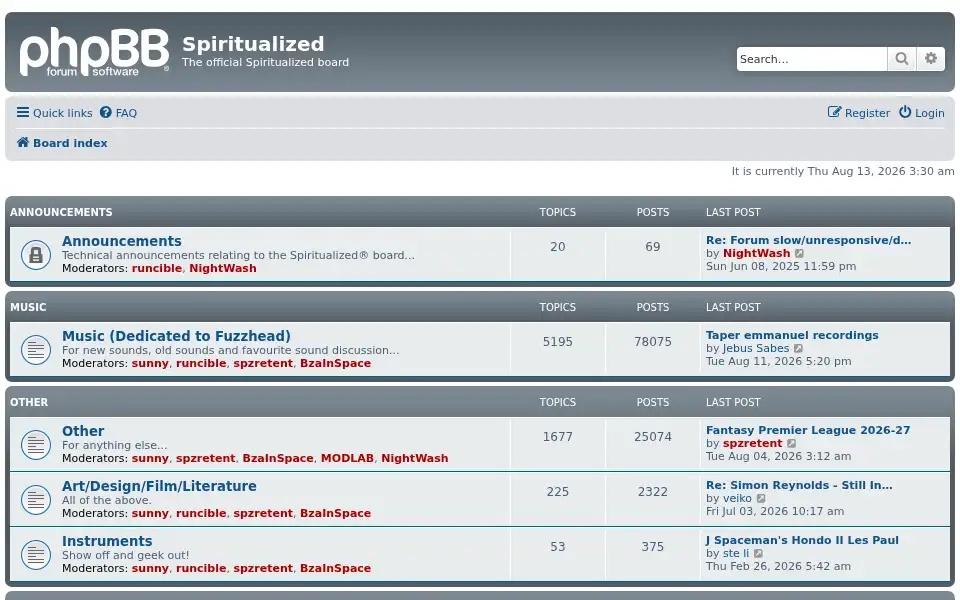 Screenshot of spiritualized.band