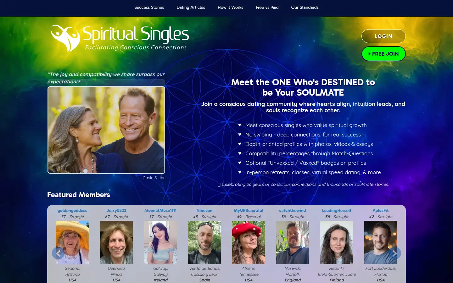 Screenshot of spiritualsingles.com