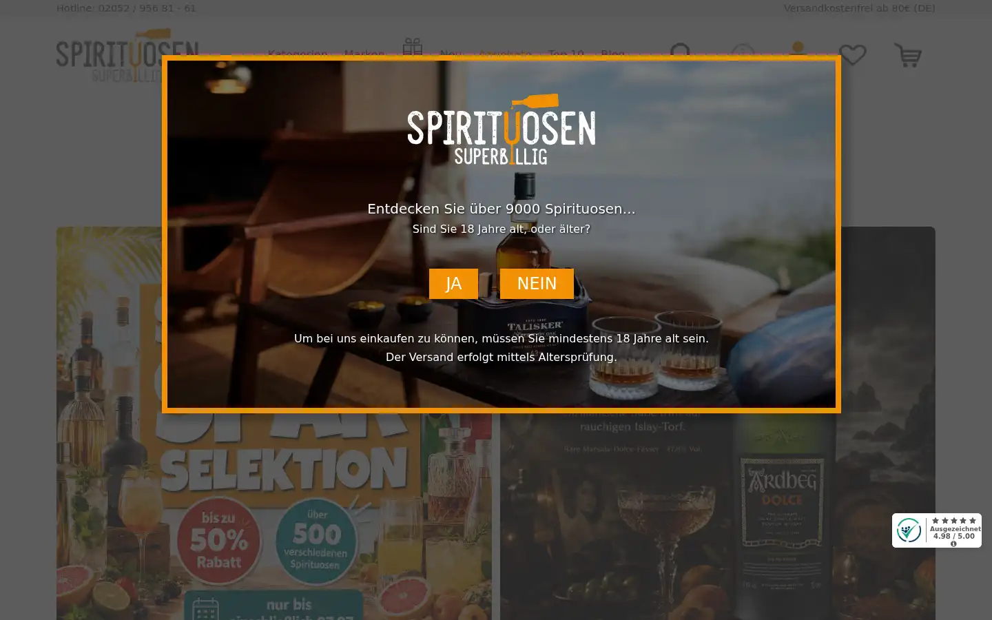 Screenshot of spirituosen-superbillig.com