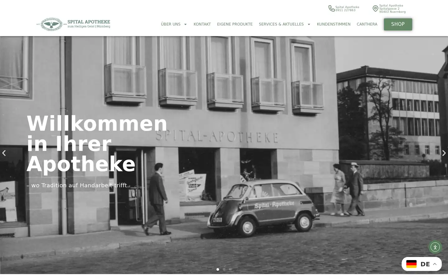 Screenshot of spitalapotheke.de