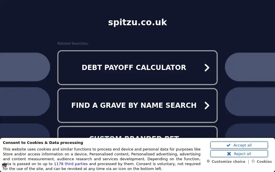 Screenshot of spitzu.co.uk
