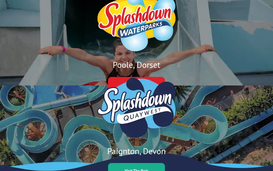 Screenshot of splashdownwaterparks.co.uk