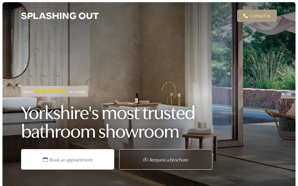Screenshot of splashingoutbathrooms.co.uk