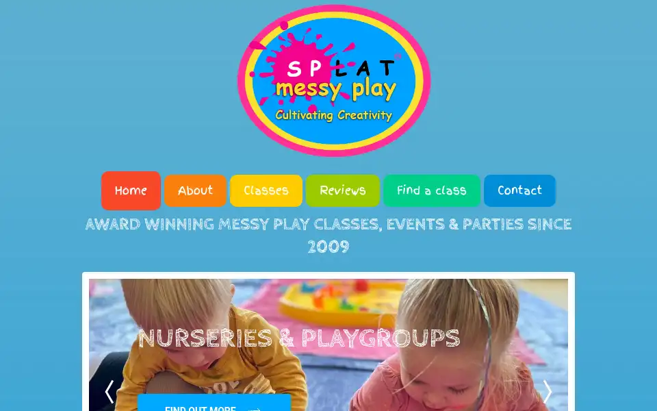 Screenshot of splatmessyplay.co.uk