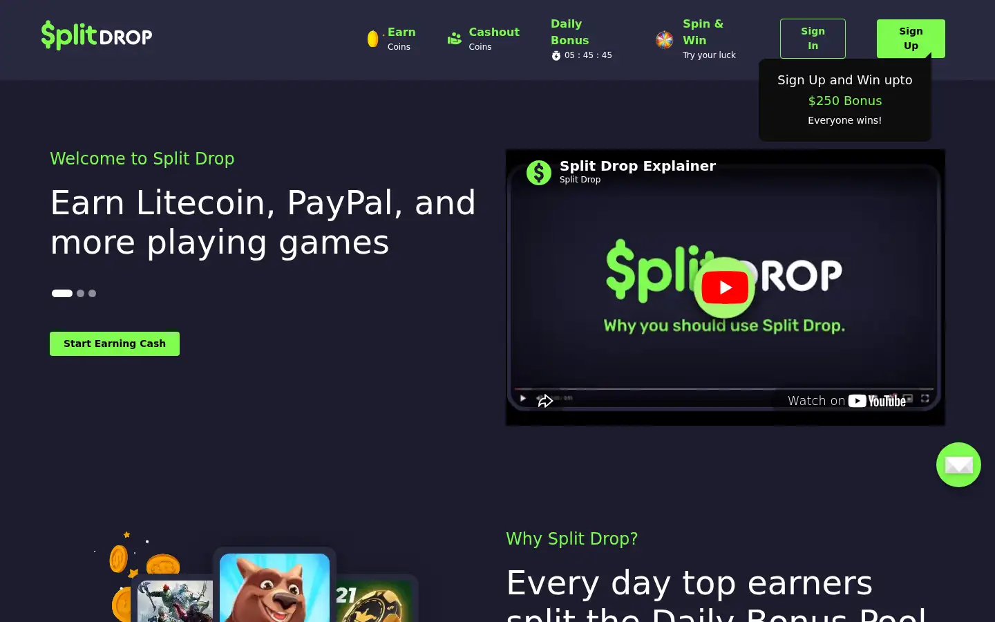 Screenshot of splitdrop.com