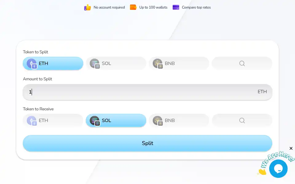 Screenshot of splitnow.io